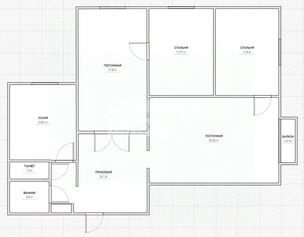 4-к кв. Москва Каширское ш., 9К1 (92.6 м) - Фото 2
