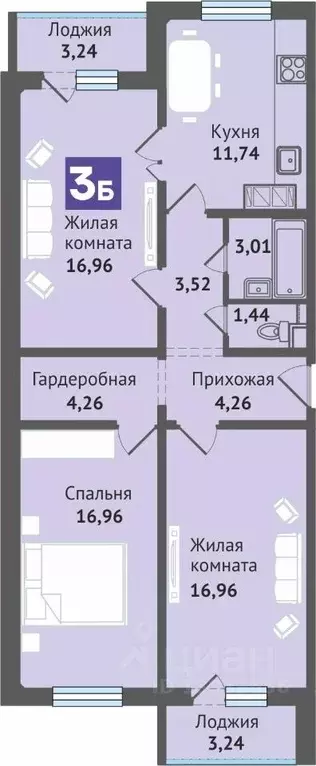 3-к кв. Марий Эл, Медведево городское поселение, Медведево пгт, Ясная ... - Фото 0