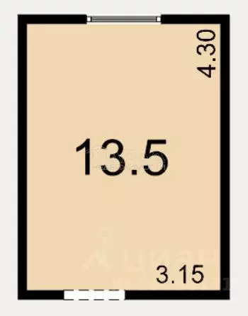 Комната Крым, Симферополь ул. Залесская, 49 (13.5 м) - Фото 1