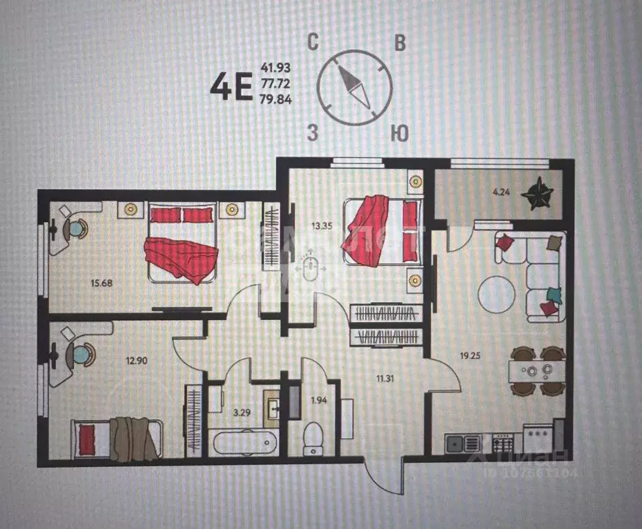 4-к кв. Липецкая область, Липецк Инстеп. Механизаторов жилой комплекс ... - Фото 2