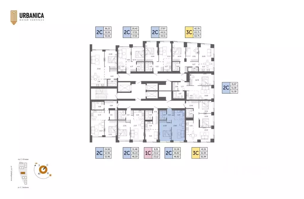 2-к кв. Башкортостан, Уфа Зеленая Роща жилрайон, Урбаника жилой ... - Фото 1