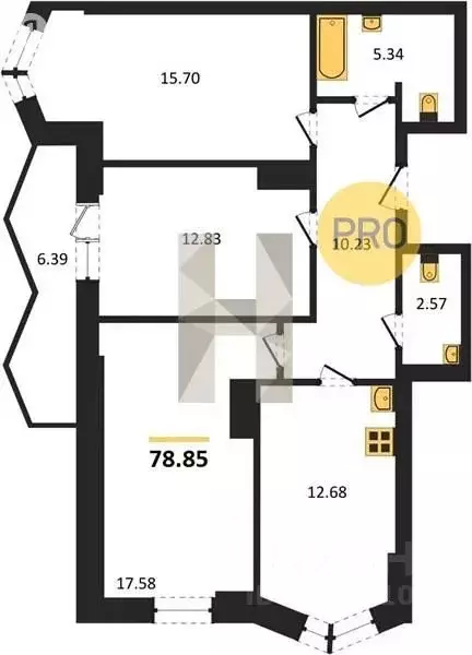 3-к кв. Воронежская область, Воронеж ул. Ворошилова, 10/1 (78.85 м) - Фото 0