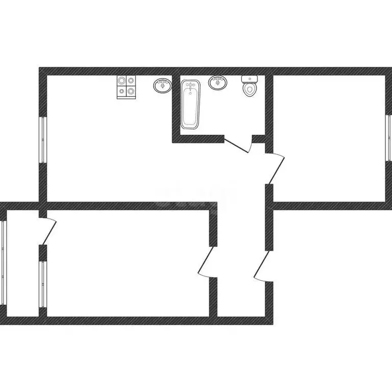 2-комнатная квартира: посёлок Нагорный, Яминская улица, 34 (46.2 м) - Фото 1