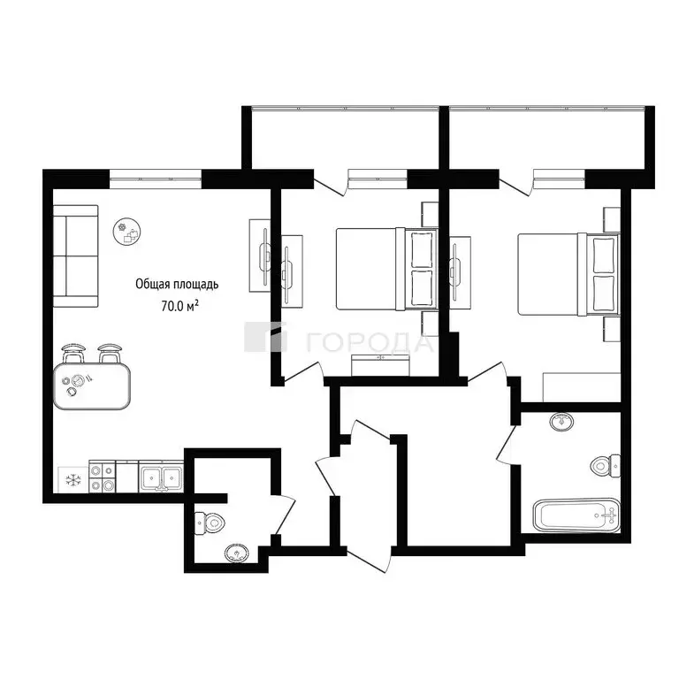 3-комнатная квартира: Новосибирск, улица Кошурникова, 23 (70 м) - Фото 1