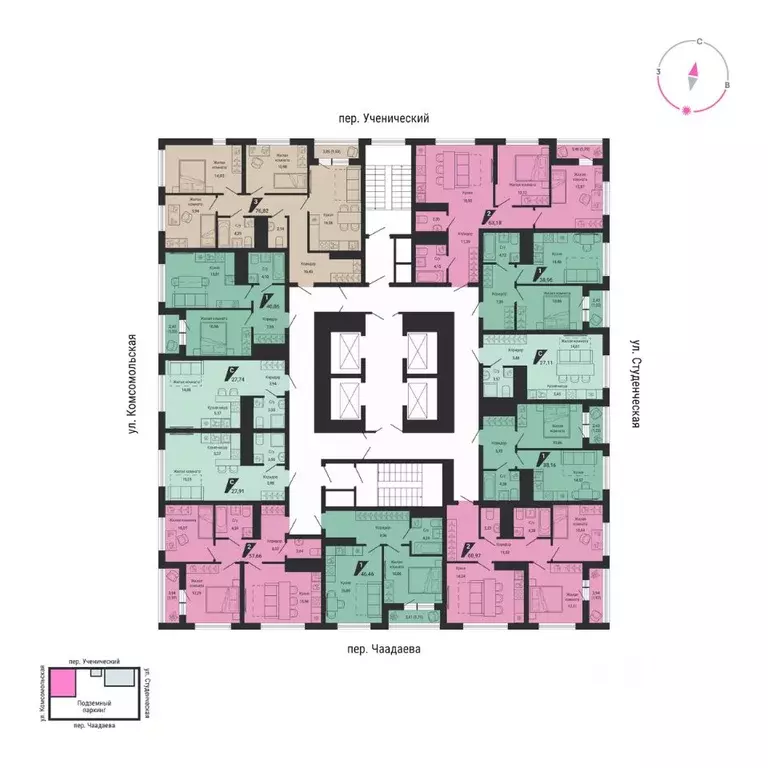 1-к кв. Свердловская область, Екатеринбург пер. Ученический, 4 (36.58 ... - Фото 2