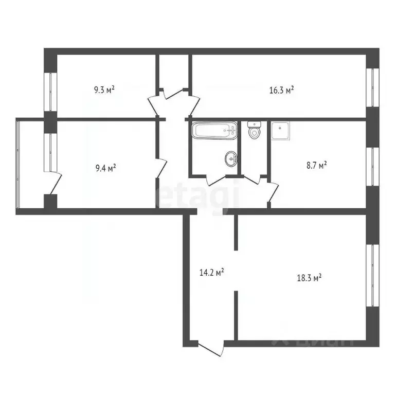 4-к кв. Красноярский край, Красноярск ул. Забобонова, 12 (81.6 м) - Фото 1