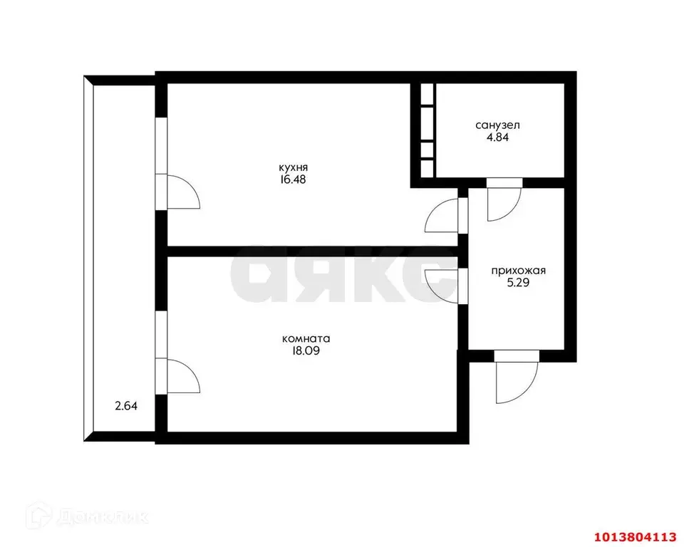 Продаётся 1-к квартира, 47.34 м - Фото 1