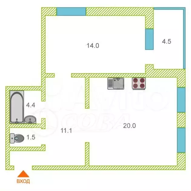 1-к. квартира, 50 м, 16/17 эт. - Фото 0