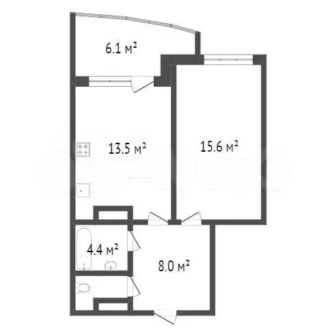 1-к. квартира, 42,1 м, 13/17 эт. - Фото 0