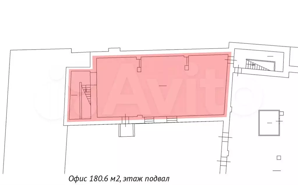 Аренда офиса 180.6 кв.метров, Подвал этаж - Фото 0