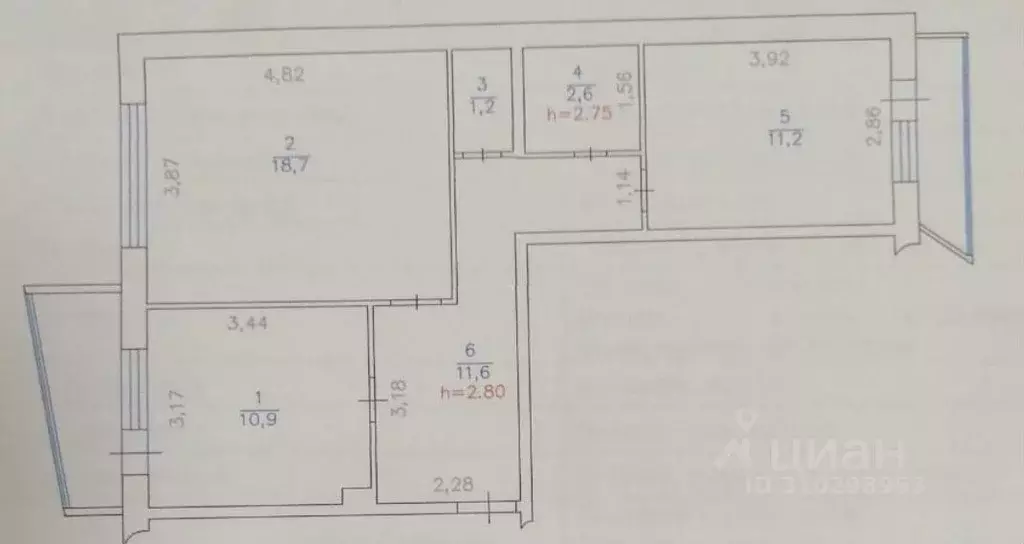 2-к кв. Ханты-Мансийский АО, Сургут ул. Лермонтова, 4 (56.0 м) - Фото 0