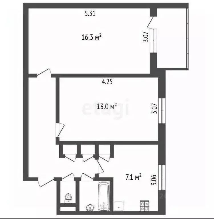 2-к кв. Москва ул. Яблочкова, 29 (47.6 м) - Фото 2