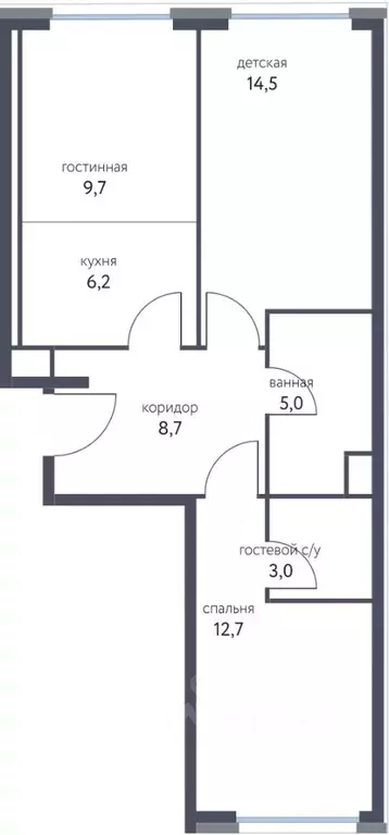 3-к кв. Москва Сиреневый парк жилой комплекс (59.8 м) - Фото 0