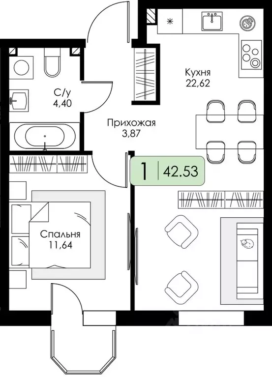 1-к кв. Ленинградская область, Всеволожский район, Романовское с/пос, ... - Фото 0