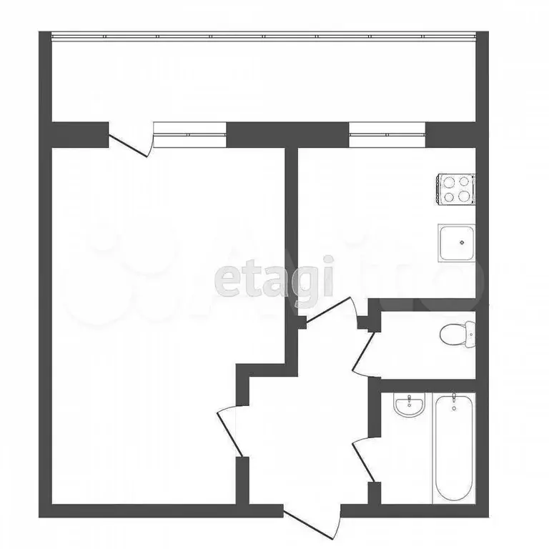 1-к. квартира, 29,9 м, 7/8 эт. - Фото 0