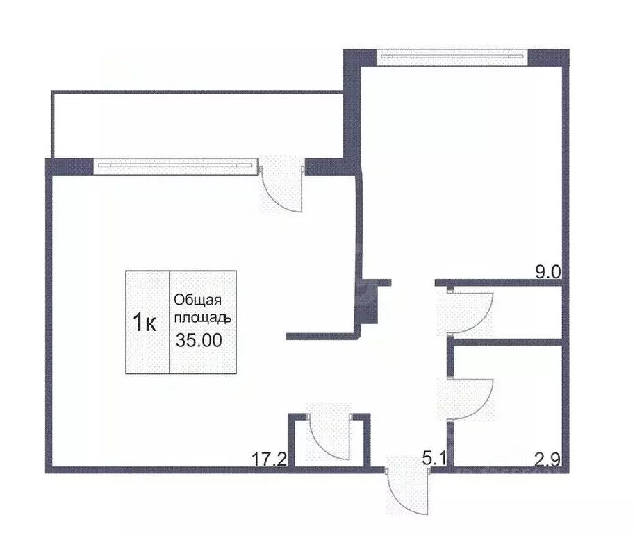 1-к кв. Костромская область, Кострома ул. Титова, 1а (30.3 м) - Фото 1