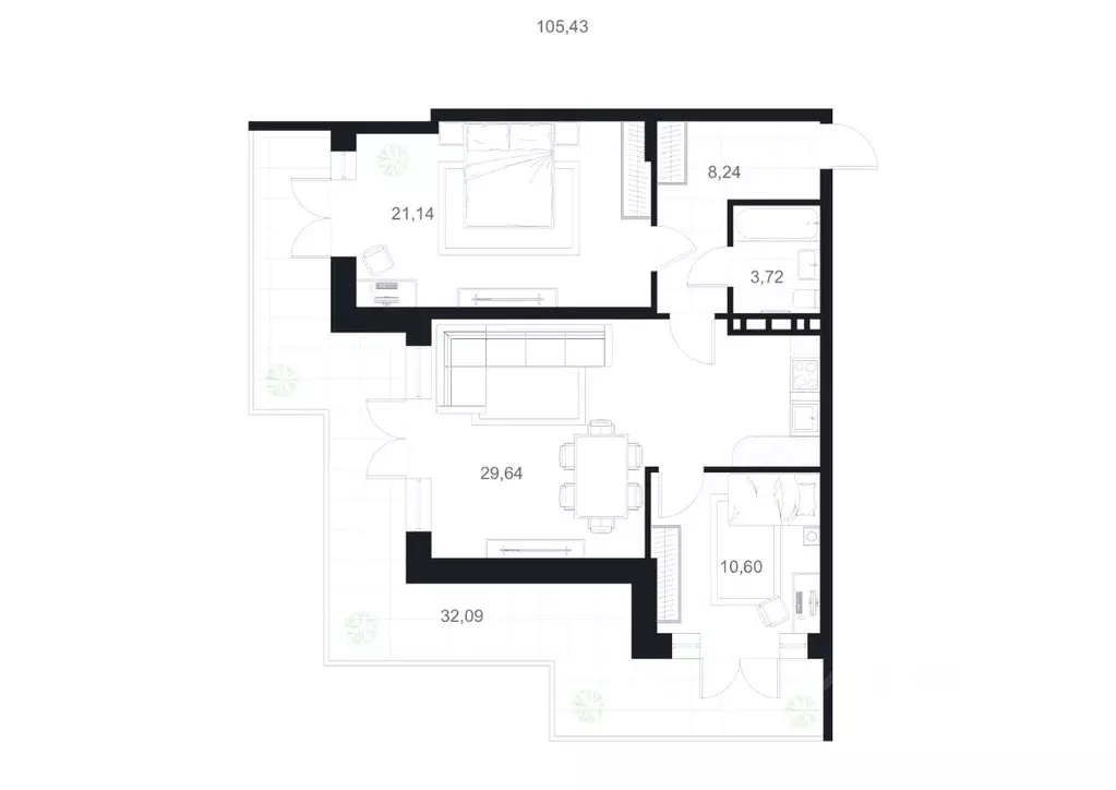 2-к кв. Дагестан, Каспийск ул. М. Халилова, 1А (105.43 м) - Фото 1