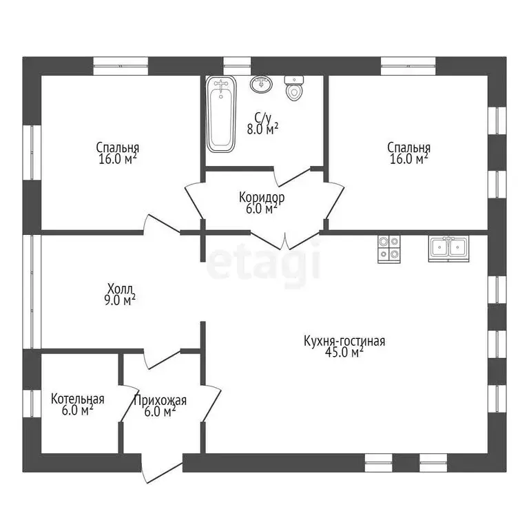 Дом в Набережные Челны, посёлок ЗЯБ, улица Крупской (130 м) - Фото 1