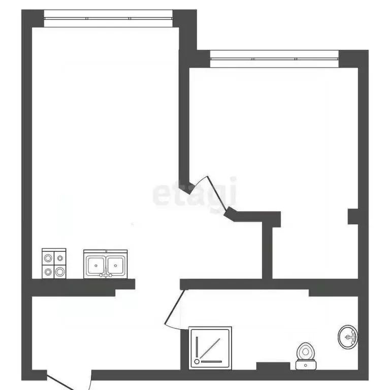 1-к кв. Кемеровская область, Кемерово Волгоградская ул., 1 (46.6 м) - Фото 2