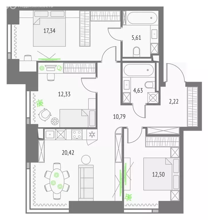 3-комнатная квартира: Москва, СВАО, Бутырский район (85.84 м) - Фото 0