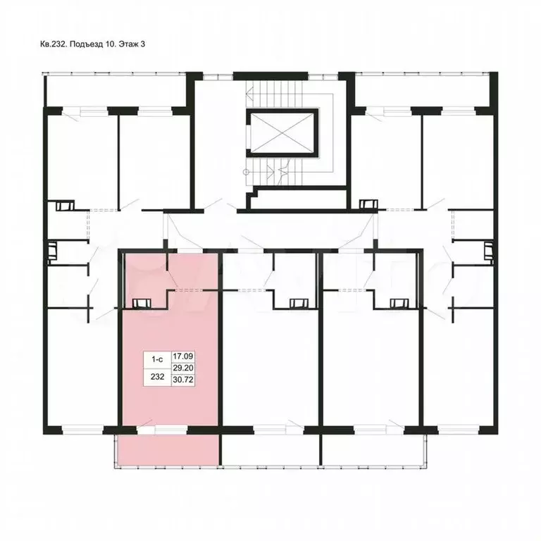 Квартира-студия, 30,7м, 3/5эт. - Фото 1