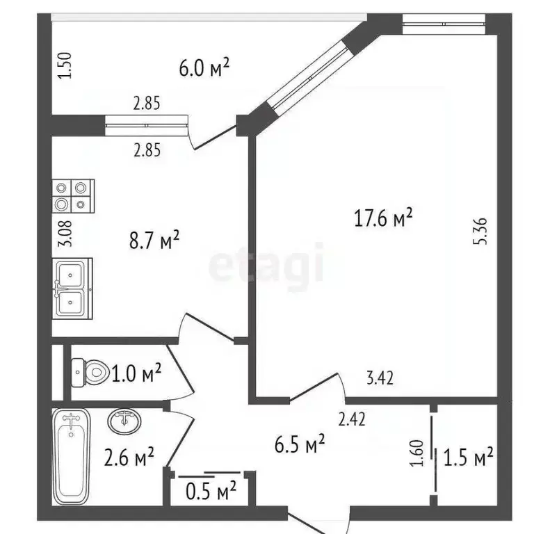 1-к кв. Ямало-Ненецкий АО, Новый Уренгой Лимбяяха мкр, Приозерный мкр, ... - Фото 1