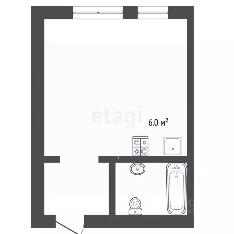 Студия Тюменская область, Тюмень Полевая ул., 117к4 (23.0 м) - Фото 2