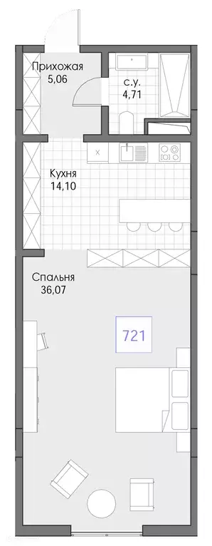 Продаётся 1-к квартира, 59.94 м - Фото 0