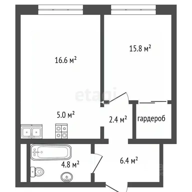 1-к кв. Ханты-Мансийский АО, Ханты-Мансийск ул. Елены Сагандуковой, 16 ... - Фото 1