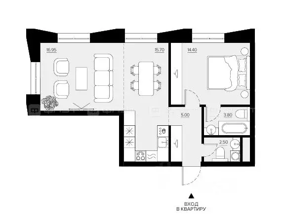 1-к кв. Татарстан, Казань Променад жилой комплекс (58.51 м) - Фото 0
