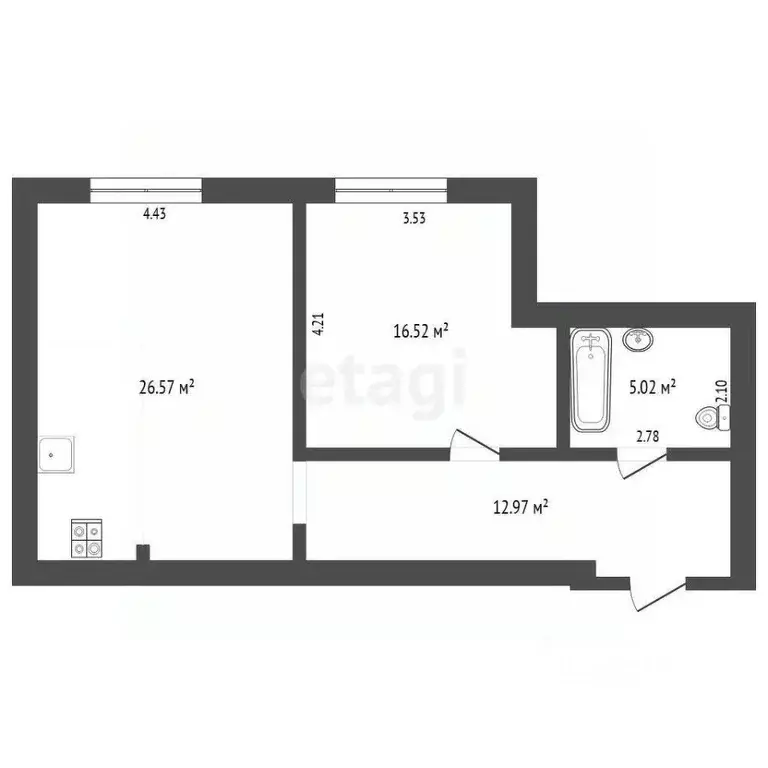 1-к кв. Тюменская область, Тюмень Широтная ул., 112к2 (61.1 м) - Фото 2