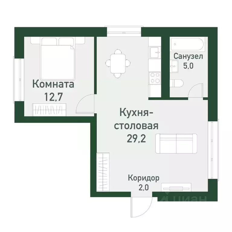 1-к кв. Челябинская область, Челябинский городской округ, пос. ... - Фото 0