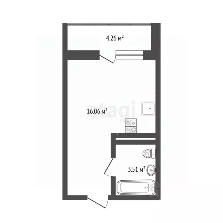 Студия Тюменская область, Тюменский муниципальный округ, д. Патрушева ... - Фото 2