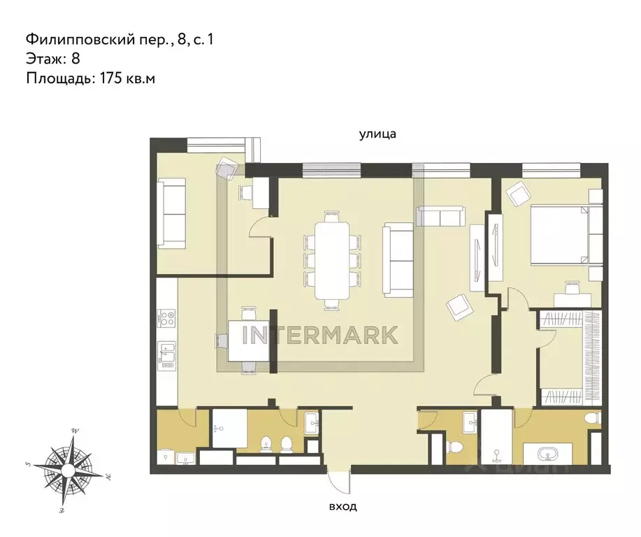 3-к кв. Москва Филипповский пер., 8С1 (175.0 м) - Фото 1
