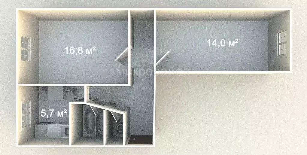 2-к кв. Крым, Джанкой ул. Крымская, 39 (44.5 м) - Фото 2