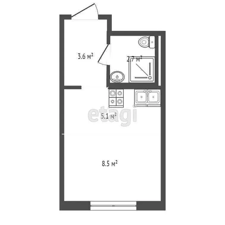 Квартира-студия: Ярославль, Шандорная улица, 14 (21.7 м) - Фото 1