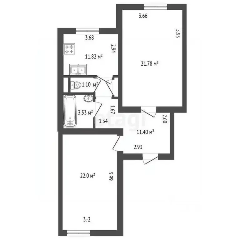 2-к кв. Санкт-Петербург Скобелевский просп., 17 (71.4 м) - Фото 1