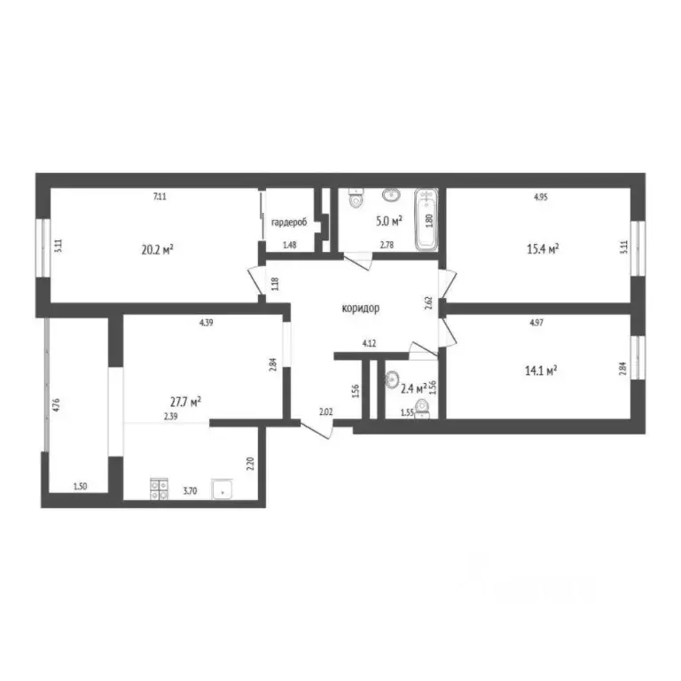 3-к кв. Тюменская область, Тюмень ул. Пожарных и Спасателей, 5к1 (92.3 ... - Фото 2