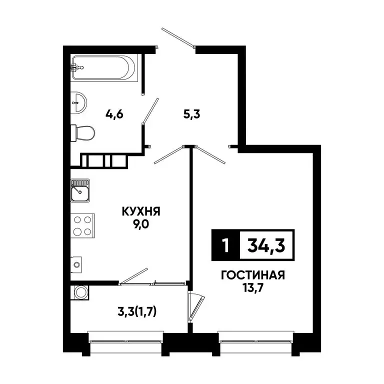 1-комнатная квартира: Кисловодск, улица Катыхина, 185 (34.3 м) - Фото 0