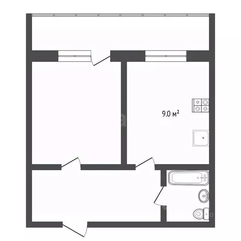 1-к кв. Тюменская область, Тюмень ул. Самарцева, 3 (44.9 м) - Фото 2