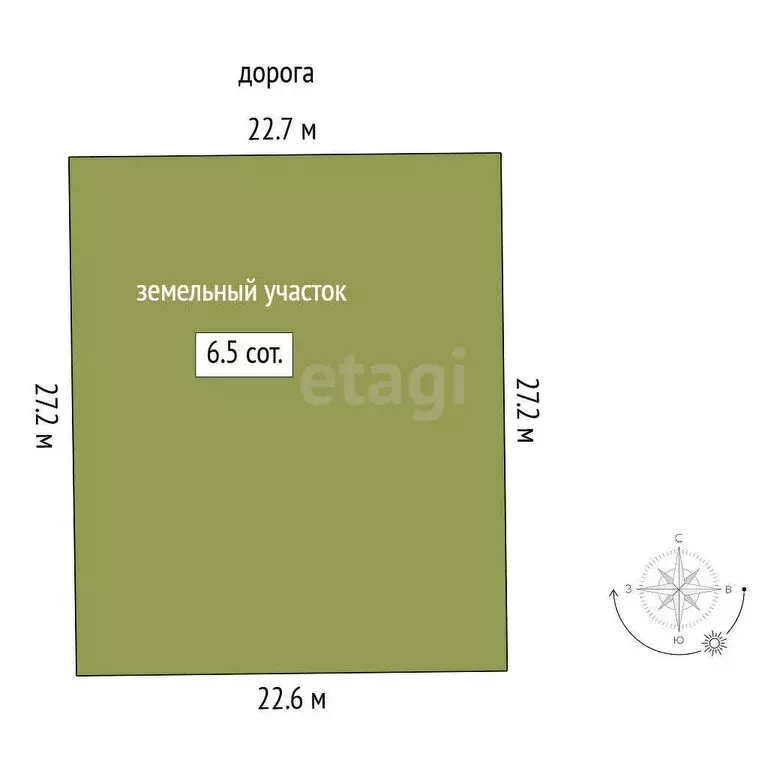 Участок в Тюменский район, село Горьковка (6.45 м) - Фото 0