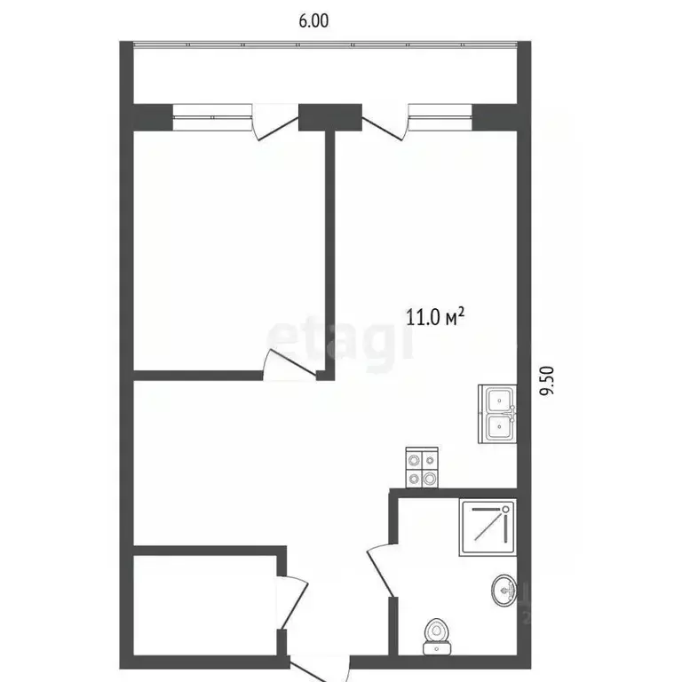 2-к кв. Севастополь ул. Парковая, 7 (57.0 м) - Фото 1