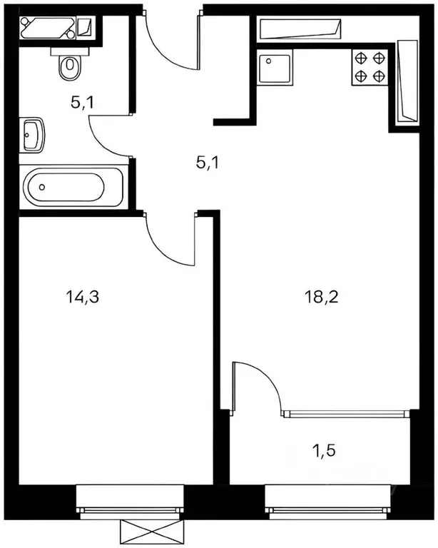 1-к кв. Москва Большая Филевская ул., 3к1 (44.0 м) - Фото 2