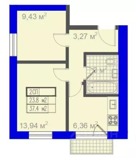 2-к кв. Москва Ангарская ул., 3 (40.0 м) - Фото 2