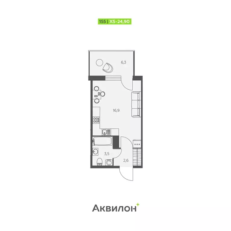 Квартира-студия: Заневское городское поселение, Кудрово, Солнечная ... - Фото 0