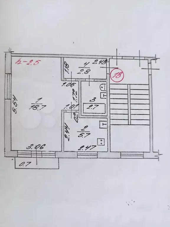 1-к. квартира, 31 м, 4/5 эт. - Фото 1