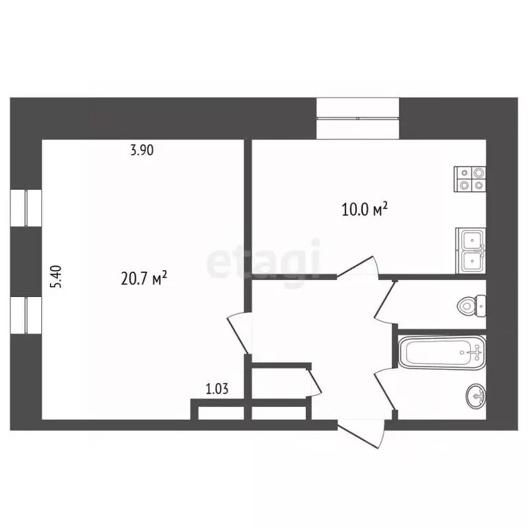 1-к кв. Ярославская область, Ярославль Балтийская ул., 5/24 (41.8 м) - Фото 2