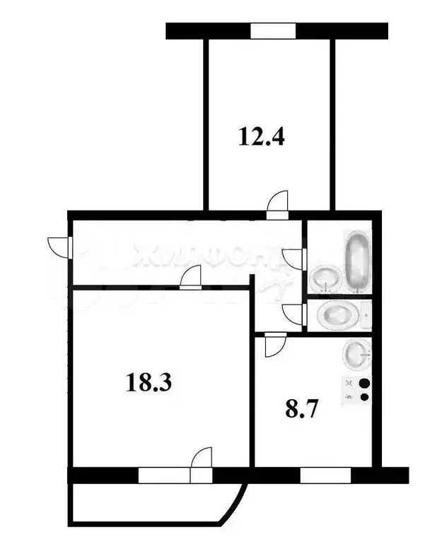 2-к. квартира, 52,8 м, 5/5 эт. - Фото 0