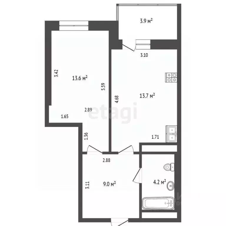 1-к кв. Тюменская область, Тюмень ул. Суходольская, 16 (42.6 м) - Фото 2