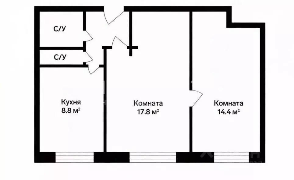 2-к кв. Москва Ярославская ул., 4К1 (47.2 м) - Фото 2